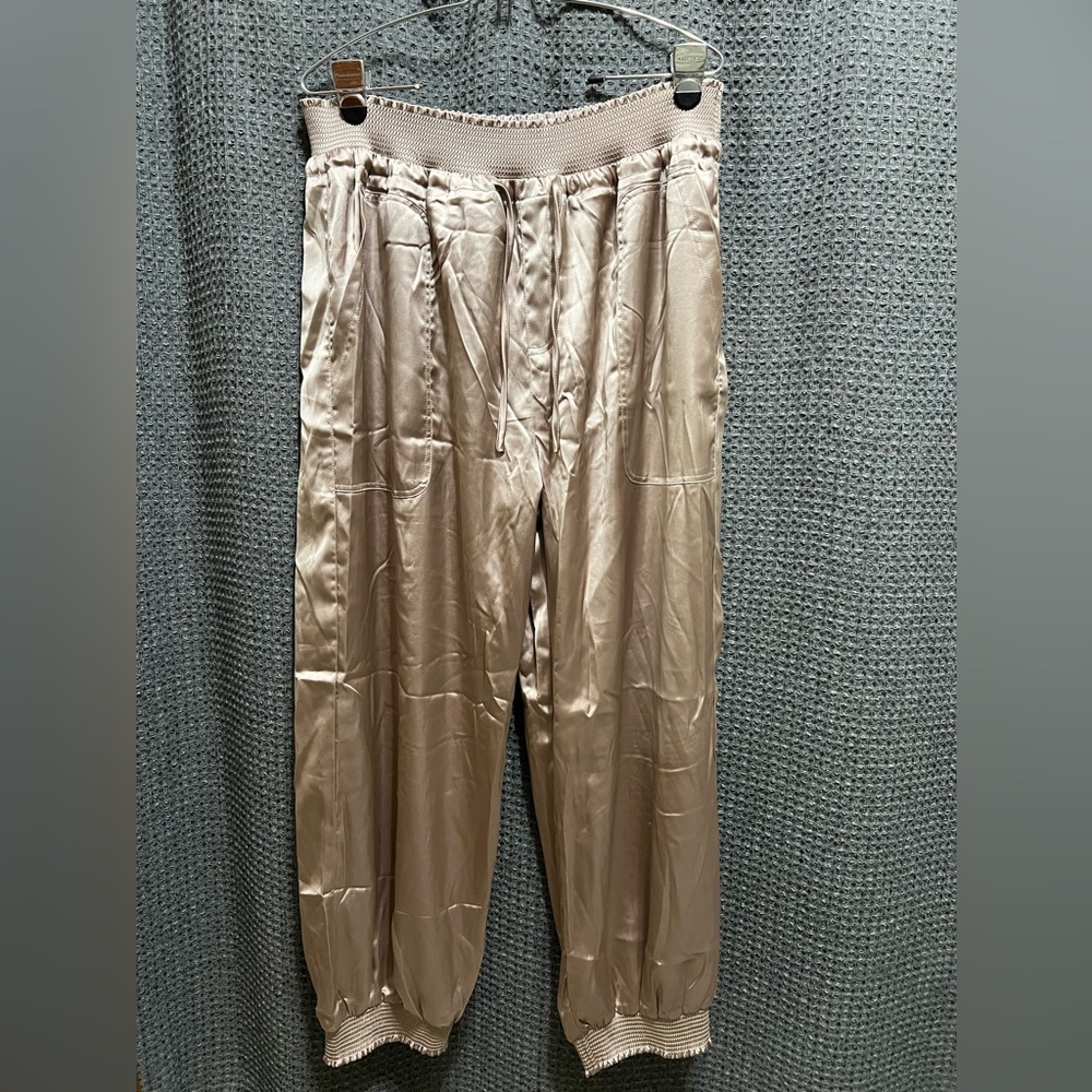 Zenobia Satin Drawstring Pants 3XL Champagne Color